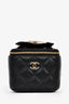 Pre-loved Chanel™ 2021 Black Leather CC Mini Vanity Crossbody Bag