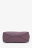 Burberry Purple Grained Leather Tote Bag With Strap