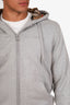 Burberry Grey Nova Check Cotton Zip-Up Hoodie Size M Mens