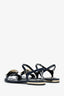Roger Vivier Navy Blue Leather Buckle Ankle Strap Sandals Size 39