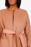 Max Mara Studio Pink/Brown Wool Reversible Belted Coat Size 0