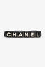 Pre-loved Chanel™ Black Lambskin Enamel Logo Belt Size 85