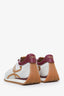 Loewe White/Burgundy Suede Nylon Flow Runner Sneakers Size 37