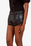 Saint Laurent Black Leather Mini Shorts Size 36