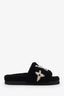 Mule de confort plate Louis Vuitton Paseo en shearling noir à monogramme géant, pointure 38
