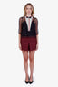 Gucci Red Wool Houndstooth GG Button Mini Skirt Size 40