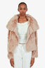 Yves Salomon Pink Lamb Leather and Shearling Reversible Jacket Size 34