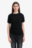 Victoria Beckham Black Cotton Ruched Top Size M