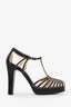 Pre-loved Chanel™ Black/Gold Slingback Heel Size 36.5C