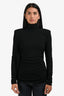 Aexae Black Ruched Turtleneck Mini Dress Size S