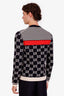 Gucci Navy/White Cotton GG Logo Crewneck Sweater Size S Mens