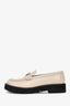 Salvatore Ferragamo Cream/Black Leather Loafers Size 10