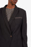 Brunello Cucinelli Navy Virgin Wool Single Breasted Blazer Size 42