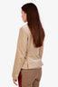 Blazer beige en velours Loro Piana à boutonnage simple, taille 38