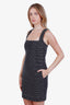 Pre-loved Chanel™ Black/White Woven Check Tweed Mini Dress Size 34