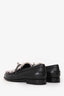 Hermès Black Leather Canvas 'Destin' Loafers Size 37