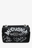 Balenciaga Black Grained Calfskin BB Graffiti Shoulder Bag