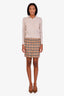 Burberry Vintage Beige Nova Check Wool Midi Skirt Estimated Size XS
