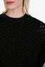 Brunello Cucinelli Black Cotton Woven Open Knit Sweater Vest Size Large