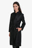Marni Black Leather Silk Blend Textured Checkerboard Woven Jacket Size 36