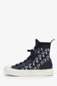 Christian Dior Blue Canvas Oblique Walk'n'Dior High Top Sneakers Size 38