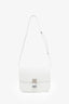 Celine White Grained Calfskin Classic Medium Box Crossbody Bag