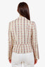 Etro Nude Striped Embroidered Cotton Blazer Size 44