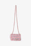 Pre-loved Chanel™ 2018-19 Pink/Cream Tweed CC Rectangular Braid Flap Bag
