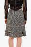 Pre-loved Chanel™ Silver/Green Tweed Knee Length Skirt Size 40