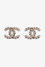 Pre-loved Chanel™ 12A Gold Tone Pearl/Ruby CC Stud Earrings
