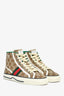Gucci GG Supreme Canvas High Top Tennis Sneakers Size 35.5
