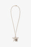 Pre-loved Chanel™ 08P Light Gold Tone Crystal Star CC Pendant Necklace