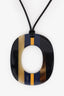 Hermès 1910s Black Striped 'ismu' Necklace