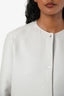 Hermès Grey Cashmere Collarless Short Coat Size 34