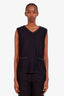 Pre-loved Chanel™ 2010 Black Wool Mohair Trimmed Cardigan + Sleeveless Top Set Size 42