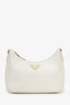 Prada White Saffiano Leather Re-Edition Shoulder Bag with Strap