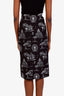Off-White Black/White Embroidered Patterned Midi Skirt Size 34