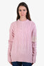 Thom Browne Pink Wool Mohair Cable Knit Sweater Size 4
