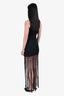 Faithfull The Brand Black Bodycon Fringe Maxi Dress Size 2
