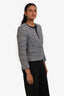 Pre-loved Chanel™ 2003 Blue Tweed One-Button Jacket Size 38