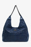 Pre-loved Chanel™ 2014-15 Blue Aged Calfskin Quilted Coco Supple Hobo
