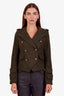 Smythe Green Wool Single Breasted Cropped Blazer Size 4