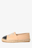 Pre-loved Chanel™ Beige/Black/Grey Leather CC Espadrilles Size 38