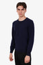 Brunello Cucinelli Navy Cashmere Crewneck Sweater Size 48 Mens