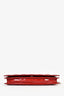 Christian Dior Red Patent Cannage Leather Lady Clutch with Chain