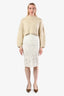 Rebecca Taylor White Lace Pencil Midi Skirt Size 0