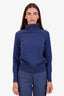 White + Warren Blue Cashmere Turtleneck Size XS