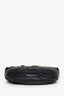 Versace Black Croc Embossed Leather Zippered Shoulder Bag