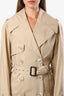 Gucci Beige Cotton Double Breasted Belted Trench Coat Size 38
