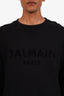 Balmain Black Cotton Logo Crewneck Size L Mens
